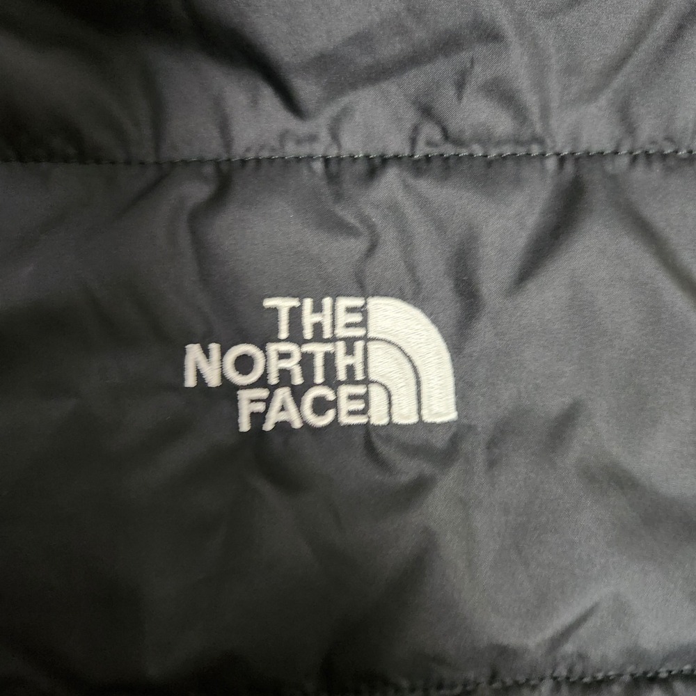 The North Face Quilted Puffer Full Zip Jacket Men M Yellow Black Hooded Lined - Picture 6 of 6